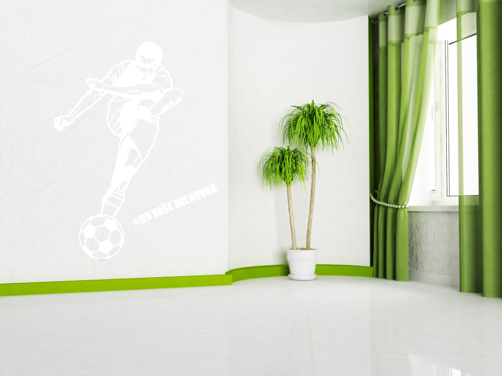 Fotbalista plus jmenovka - Samolepka na zeď