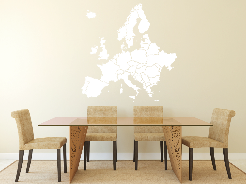 Mapa evropy - Samolepka na zeď