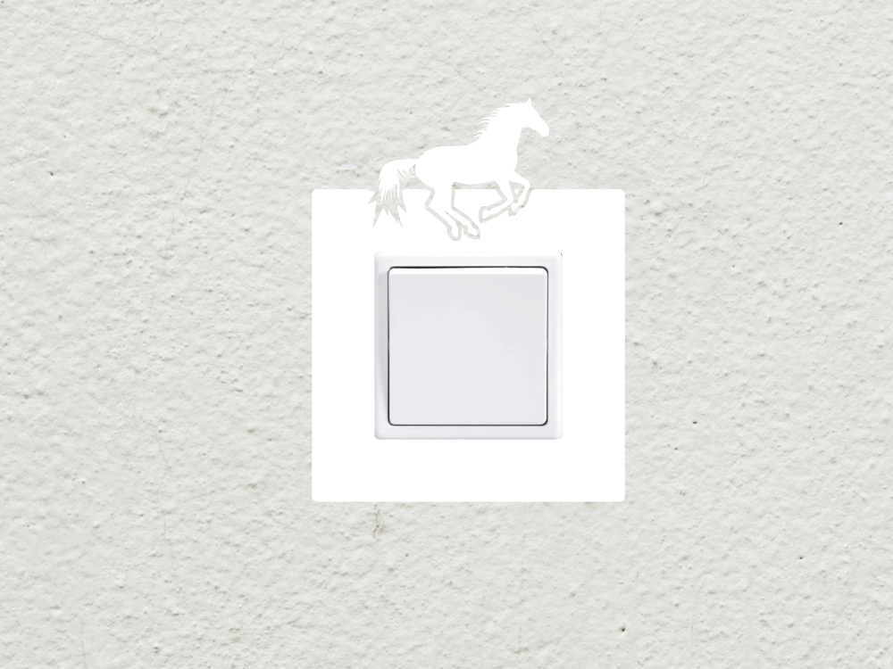 Kůň vypínač - zásuvka - Samolepka na zeď