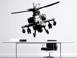 Vrtulník Apache - Samolepka na zeď